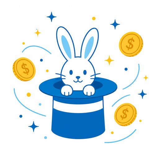 Magic hat with rabbit and coins — get paid automagically