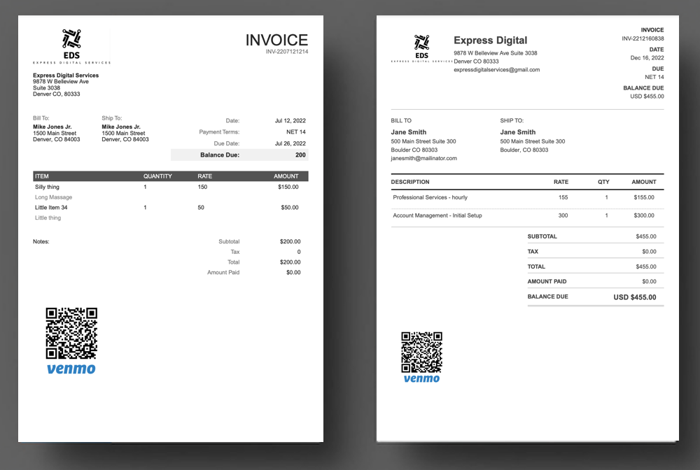 Professional InvoiceMagic invoice templates on screen