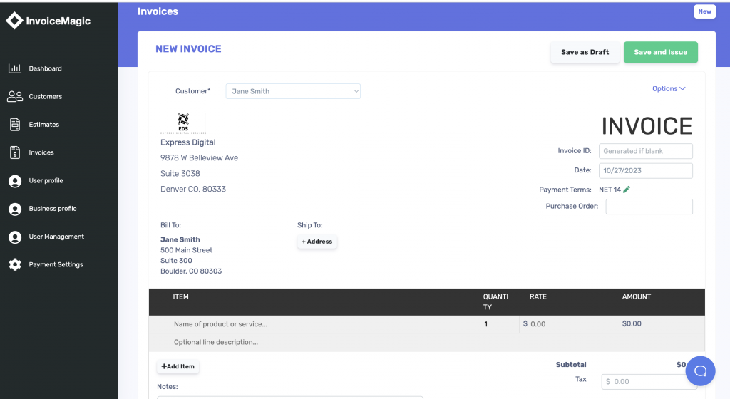 Image of free invoice maker called InvoiceMagic